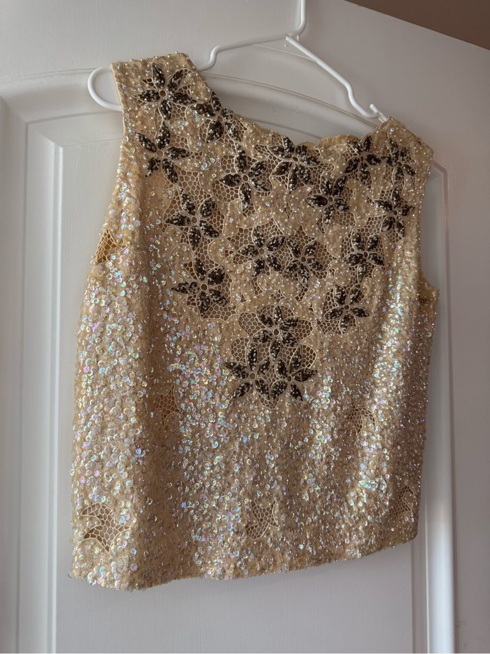Vintage Sequin and beaded Knit Sleeveless Evening Top